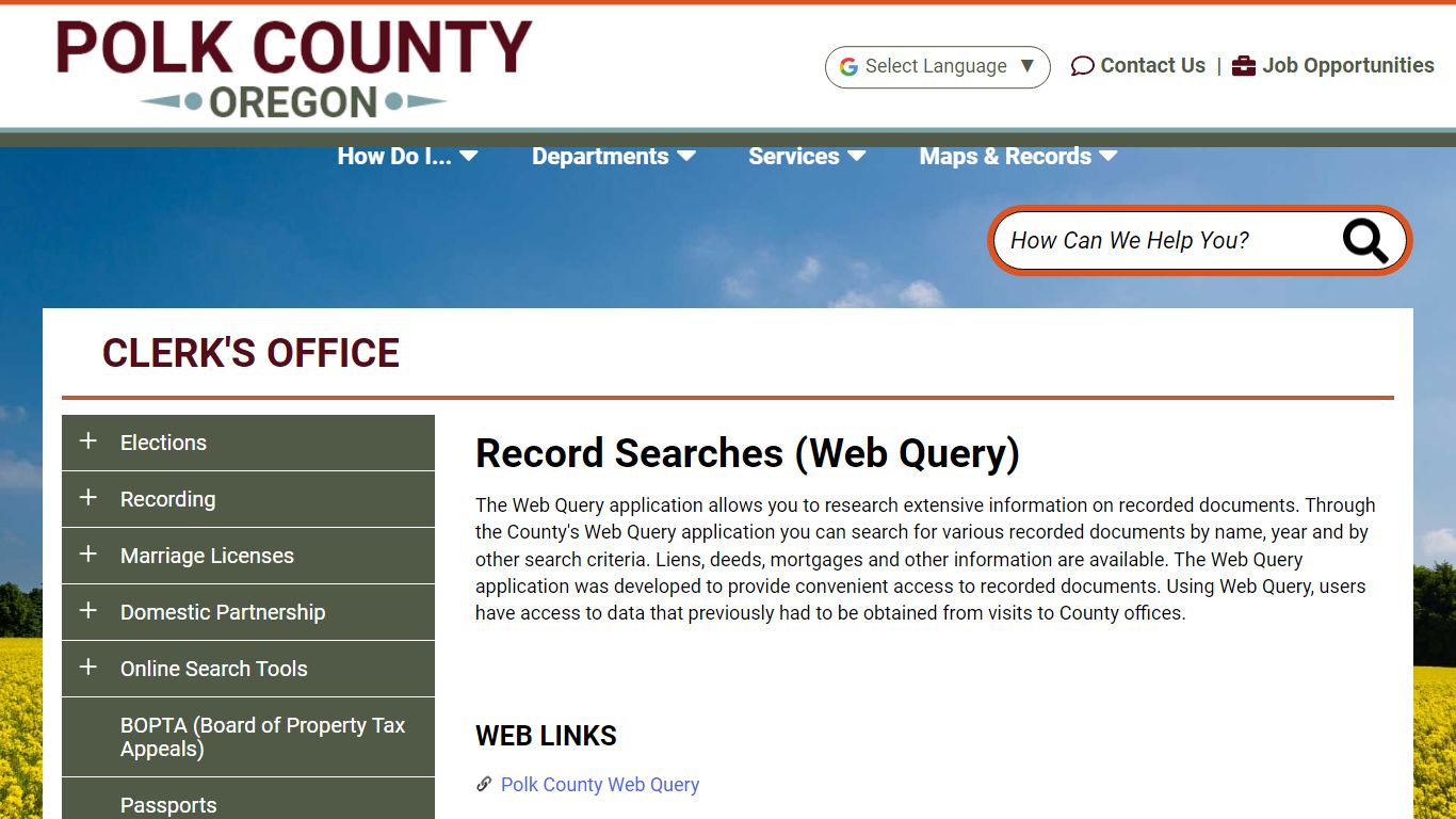 Record Searches (Web Query) | Polk County Oregon Official ...