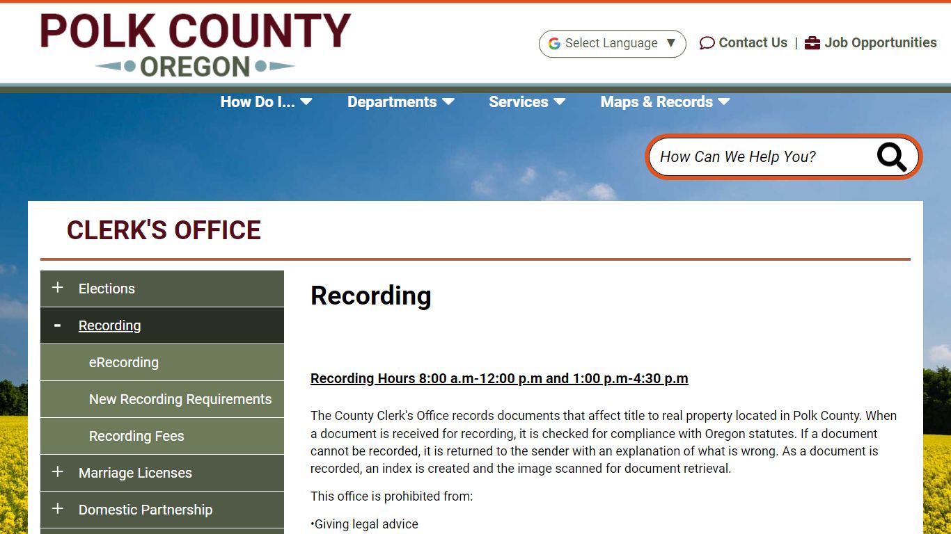 Recording | Polk County Oregon Official Website